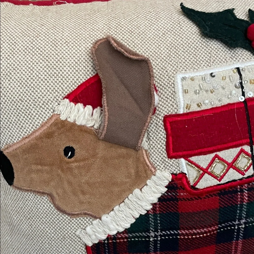 Festive Dachshund Holiday Pillow made by Secret Celebrity